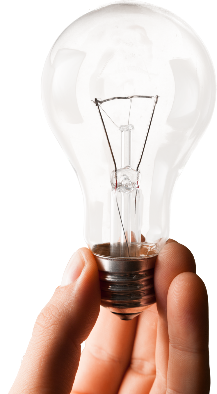 Hand Holding Light Bulb